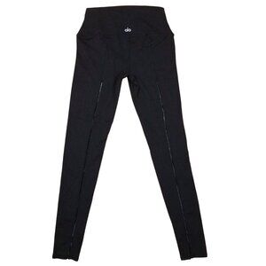 Alo Mesh Back Seam Leggings Black Sz Small